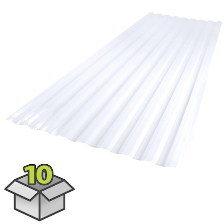 Suntuf 26 in. x 6 ft. Clear Polycarbonate Roof Panel, 10PK 400985